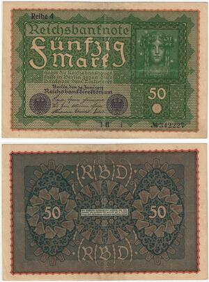 R0759 Germany Banknote 50 Mark 1919 Reihe 4 -> Make Offer