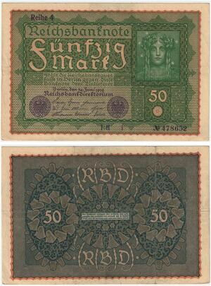R0760 Germany Banknote 50 Mark 1919 Reihe 4 -> Make Offer