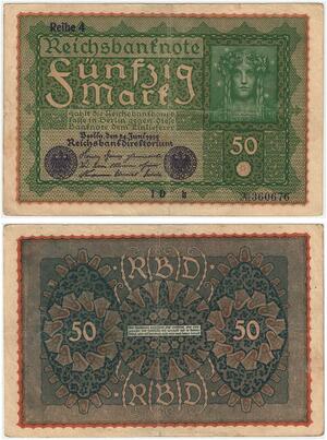 R0763 Germany Banknote 50 Mark 1919 Reihe 4 -> Make Offer