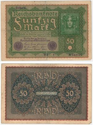 R0764 Germany Banknote 50 Mark 1919 Reihe 3 -> Make Offer