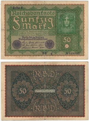 R0770 Germany Banknote 50 Mark 1919 Reihe 4 -> Make Offer