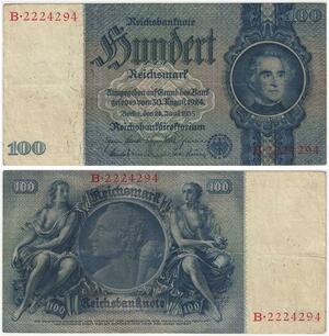 R0775 Germany Banknote Third Reich 100 Reichsmark 1935 AU+ -> Make Offer
