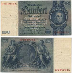 R0776 Germany Banknote Third Reich 100 Reichsmark 1935 UNC -> Make Offer