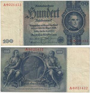 R0777 Germany Banknote Third Reich 100 Reichsmark 1935 -> Make Offer