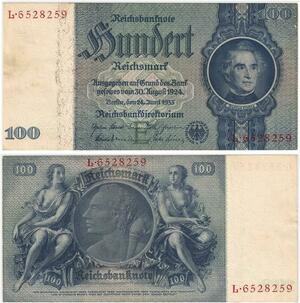 R0787 Germany Banknote Third Reich 100 Reichsmark 1935 AU+ -> Make Offer