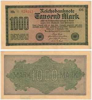 R0806 Germany Banknote Inflation  1000 Mark Red  1922 * UNC-> Make Offer