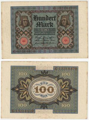 R0847 Germany Banknote 100 Mark 1920 AU+-> Make Offer
