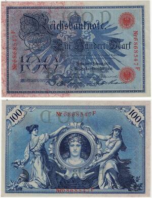 R0918 Germany Banknote 100 Mark 1908 UNC -> Make Offer