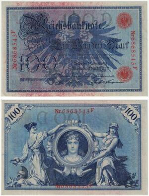 R0920 Germany Banknote 100 Mark 1908 UNC -> Make Offer