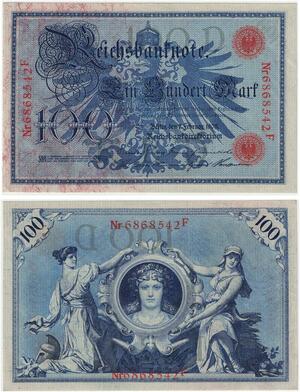 R0923 Germany Banknote 100 Mark 1908 UNC-> Make Offer