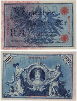R0924 Germany Banknote 100 Mark 1908 UNC -> Make Offer