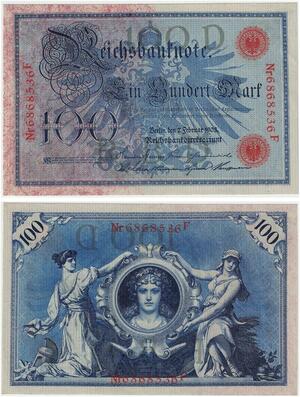 R0927 Germany Banknote 100 Mark 1908 UNC -> Make Offer