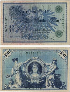 R0934 Germany Banknote 100 Mark 1908 -> Make Offer