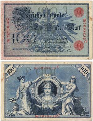 R0935 Germany Banknote 100 Mark 1908  -> Make Offer