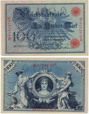 R0936 Germany Banknote 100 Mark 1908 AU -> Make Offer