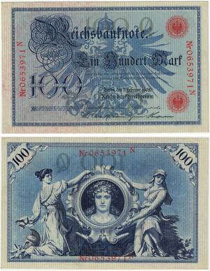 R0939 Germany Banknote 100 Mark 1908 UNC-> Make Offer