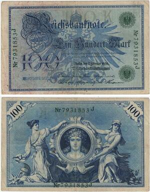 R0943 Germany Banknote 100 Mark 1908 -> Make Offer