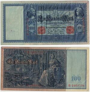 R0953 Germany Banknote 100 Mark 1910 AU -> Make Offer