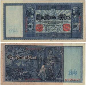 R0957 Germany Banknote 100 Mark 1910 AU -> Make Offer