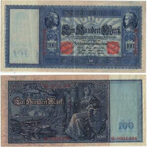 R0958 Germany Banknote 100 Mark 1910 AU -> Make Offer
