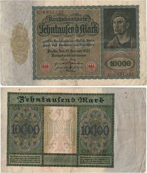 R0962 Germany Banknote Inflation 10000 Mark 1922 -> Make Offer