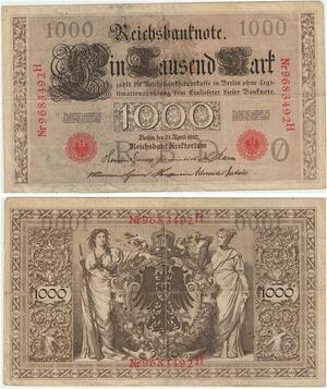 R0967 Germany Banknote 1000 Mark 1910  -> Make Offer