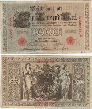 R0969 Germany Banknote 1000 Mark 1910 AU -> Make Offer