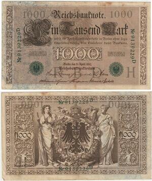 R0972 Germany Banknote 1000 Mark 1910 -> Make Offer