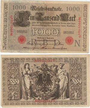R0973 Germany Banknote 1000 Mark 1910 -> Make Offer