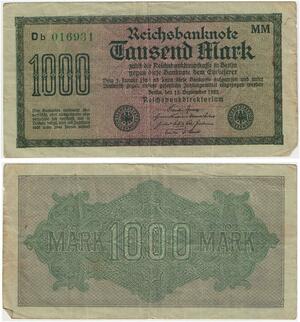 R0979 Germany Banknote Inflation 1000 Mark 1922 -> Make Offer