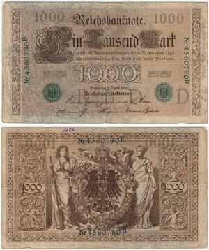 R0996 Germany Banknote 1000 Mark 1910 -> Make Offer