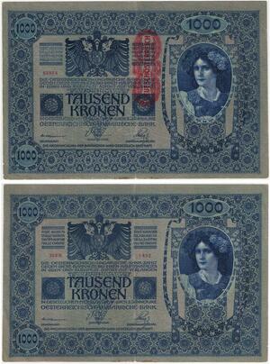 R1003 Austria Hungary Deutschösterreich Banknote 1000 Kronen 1902 AU ->Offer