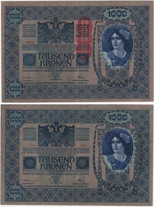 R1006 Austria Hungary Deutschösterreich Banknote 1000 Kronen 1902 AU ->Offer