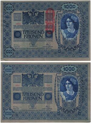 R1007 Austria Hungary Deutschösterreich Banknote 1000 Kronen 1902 AU ->Offer