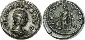 O820 Rare Denarius Denier Julia Maesa Augusta Fecunditas Avg Rome AD 218-224/5