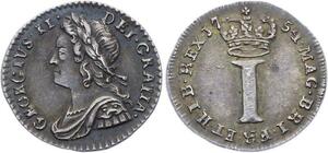 O2056 Scarce !! United Kingdom George II Maundy Penny 1754 BU !!! -&gt;Make offer