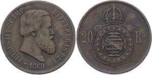 O2071 Brasilien Brasilien 20 Reis Pedro II 1869 ->Make offer