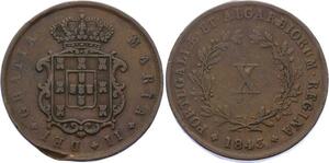 O2087 Portugal 10 Reis Maria II 1843 ->Make offer