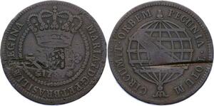 O2124 Brazil 80 Reis Maria I Countermark on 40 Réis 1787 ->Make offer