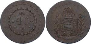 O2131 Brazil 40 Reis Pedro I 1828 R Rio de Janeiro ->Make offer