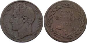 O2177 Monaco 5 Centimes Honoré V 1837 - >M offer