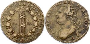 O2189 Constitution 12 Deniers faisceau Louis XVI François 1791 A Paris