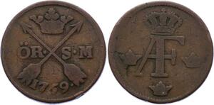 O2208 Sweden Suede 1 Öre Adolf Friedrich 1769 ->Make offer