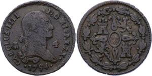 O2246 Spain 4 Maravedís Charles IV 1794 Segovia ->Make offer