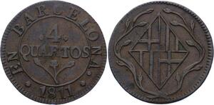 O2266 Spain Joseph Napoléon Occupation de Barcelone 4 cuartos 1811 ->Make offer