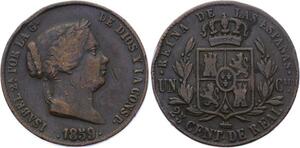 O2276 Spain 25 Centimos de Real Isabel II 1859 Segovia ->Make offer