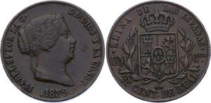 O2287 Spain 25 Centimos de real Isabel II 1859 Segovia ->Make offer