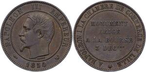 O2295 France Rare 10 Centimes Essai Napoléon III Visite Bourse 1854 Superbe