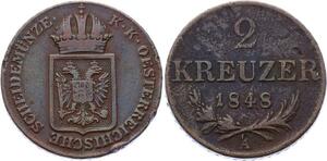 O2309 Autriche Austria 2 Kreuzer Franz Josef I 1848 A RDR 1848-1916