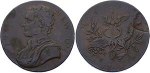 O2324 Great Britain Middlesex Half Penny 1793 Isaac Newton ->Make offer